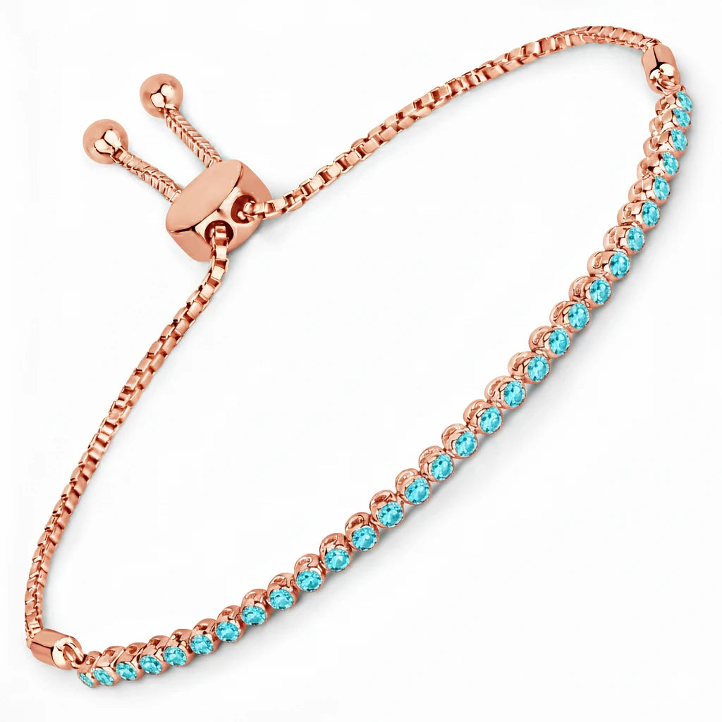 Round Bezel Set Adjustable Bracelet