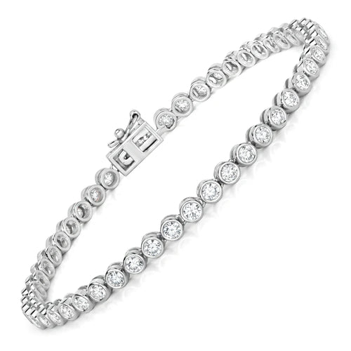 Bezel Set Round Tennis Bracelet