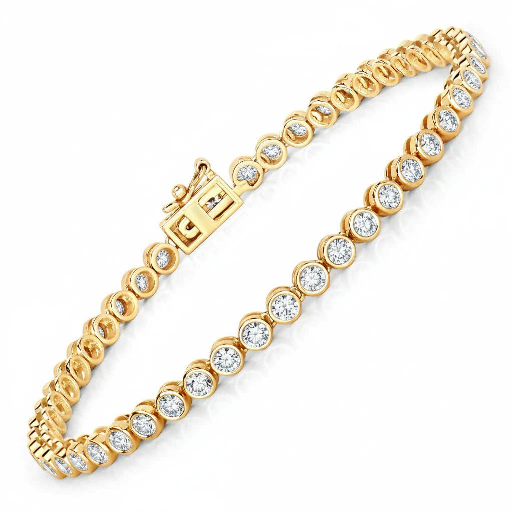 Bezel Set Round Tennis Bracelet