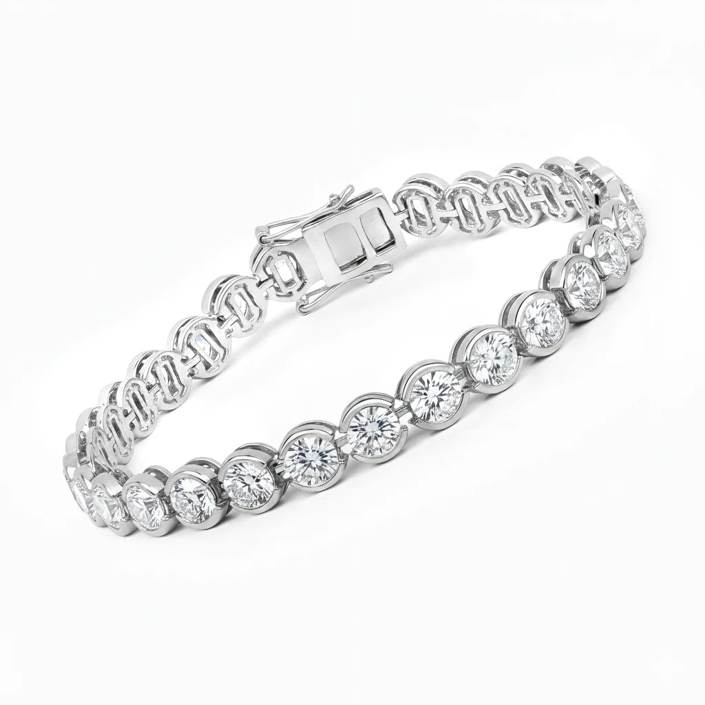 Stackable Bezel Set Round Tennis Bracelet
