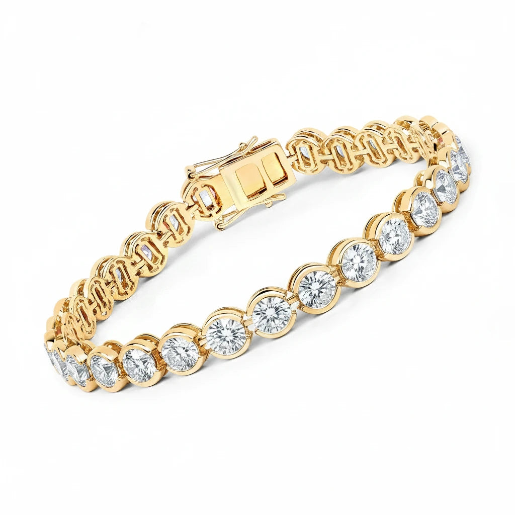 Stackable Bezel Set Round Tennis Bracelet