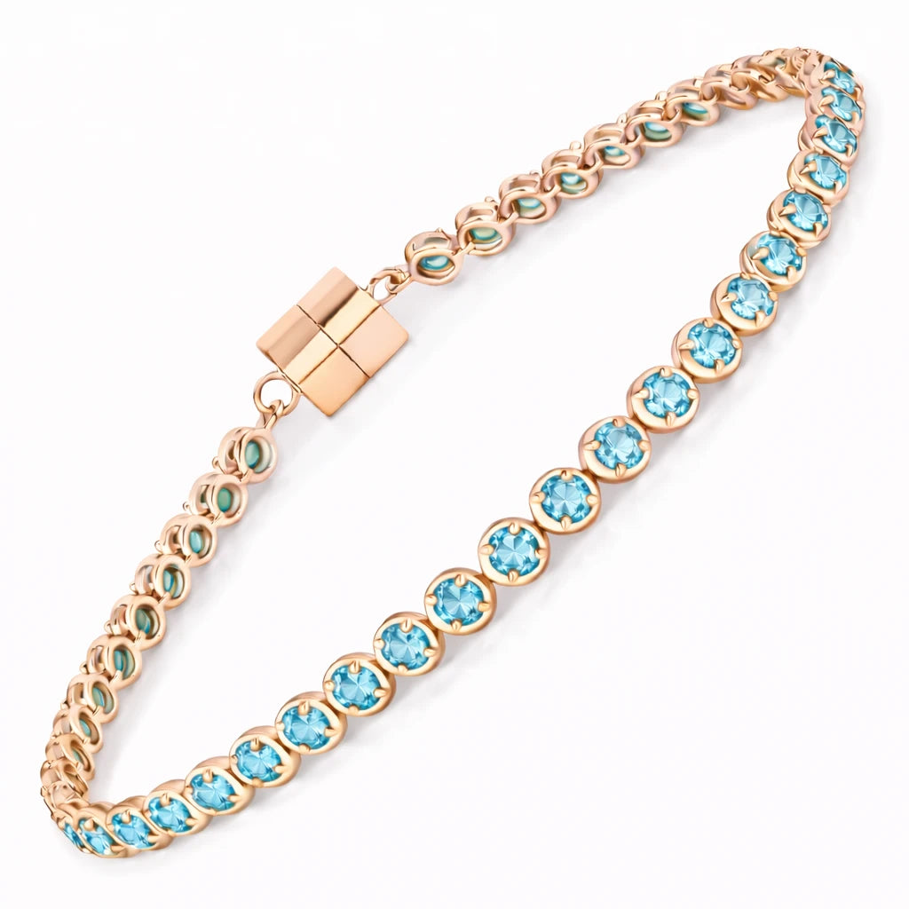 Round Prong Set Magnet Lock Bracelet