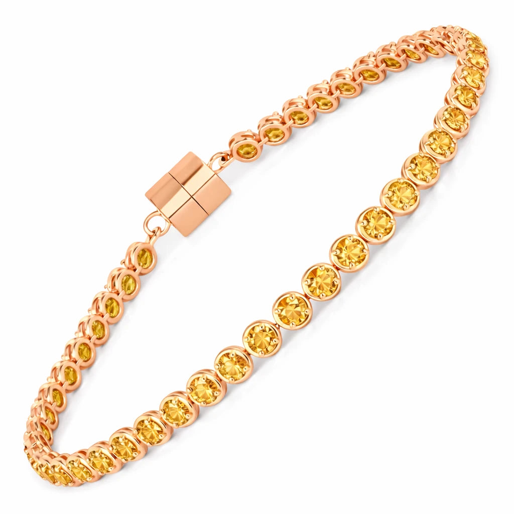 Round Prong Set Magnet Lock Bracelet