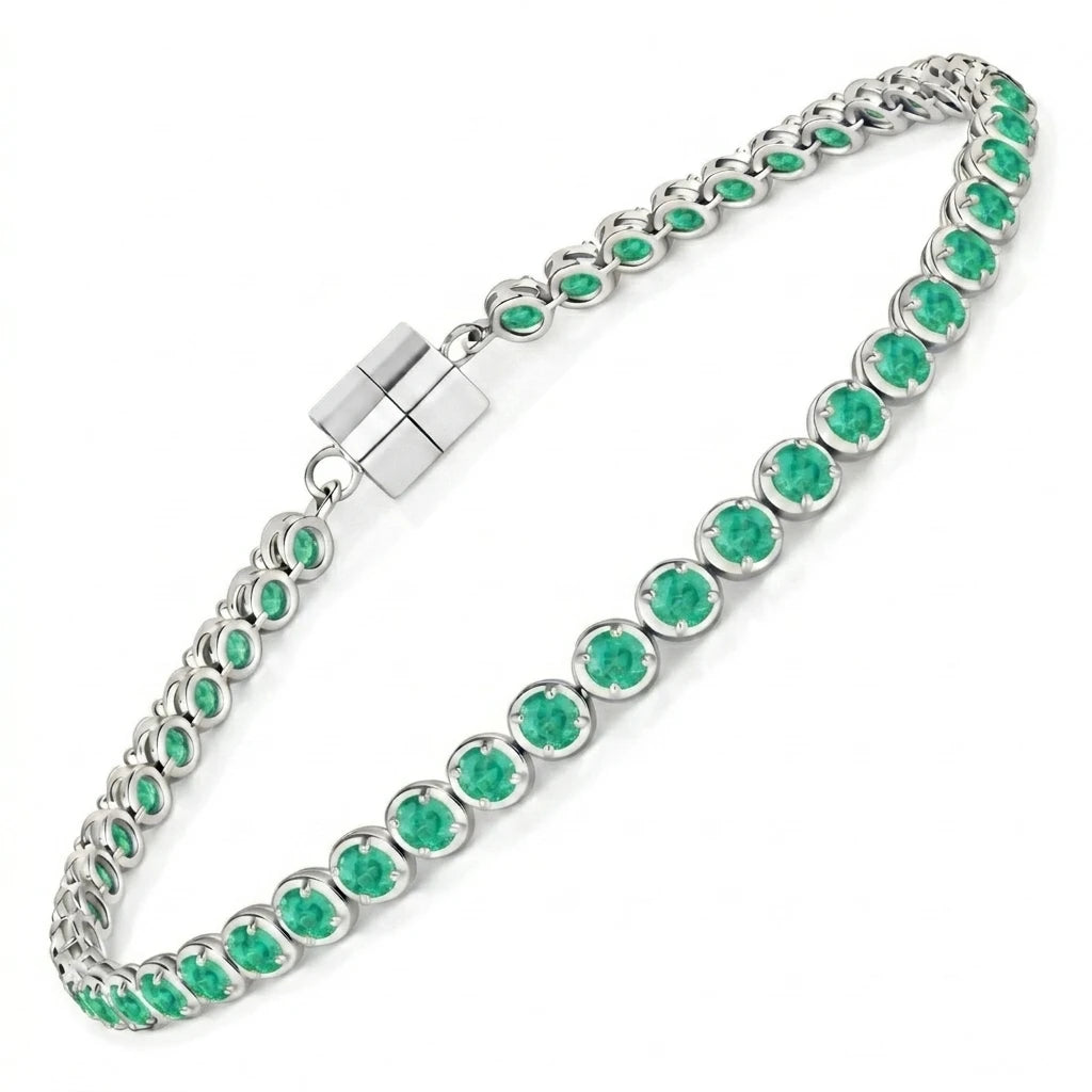 Round Prong Set Magnet Lock Bracelet