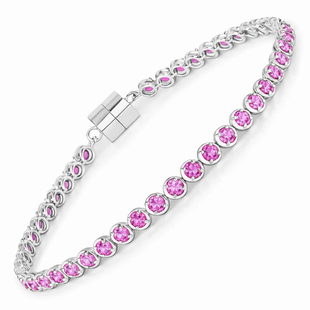 Round Prong Set Magnet Lock Bracelet