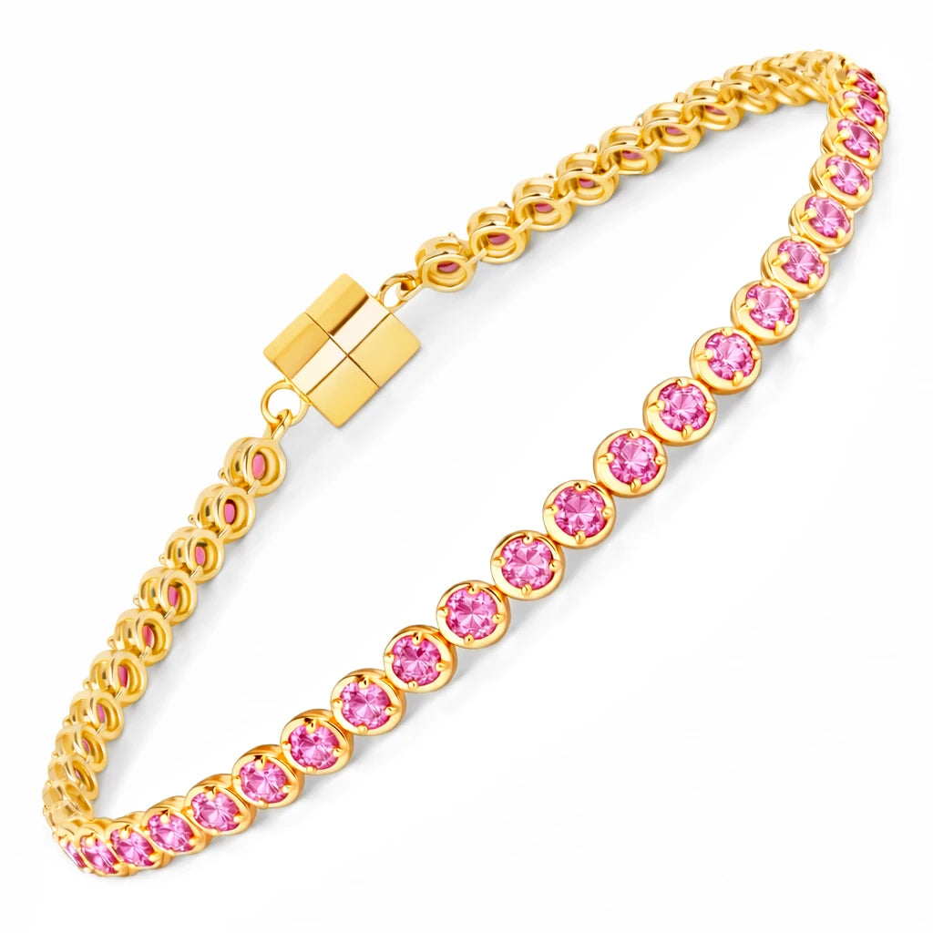 Round Prong Set Magnet Lock Bracelet