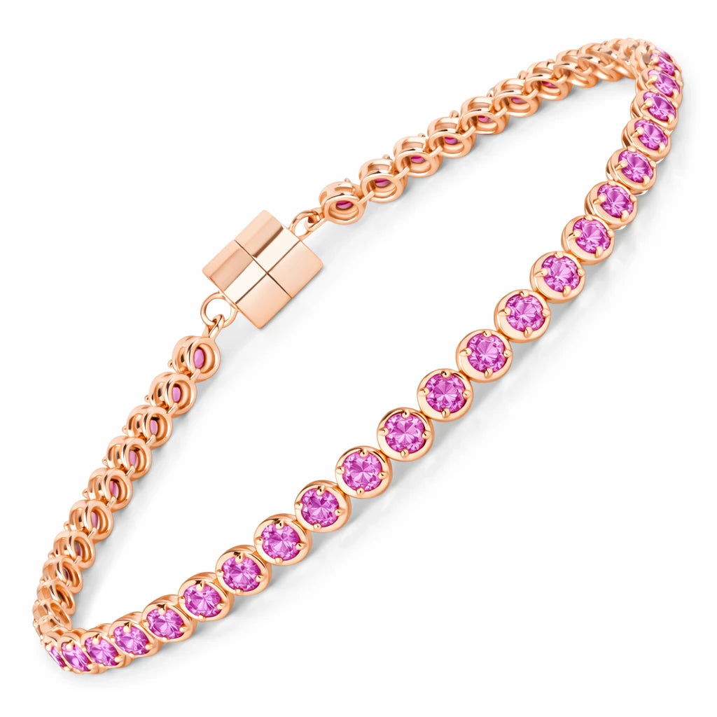 Round Prong Set Magnet Lock Bracelet