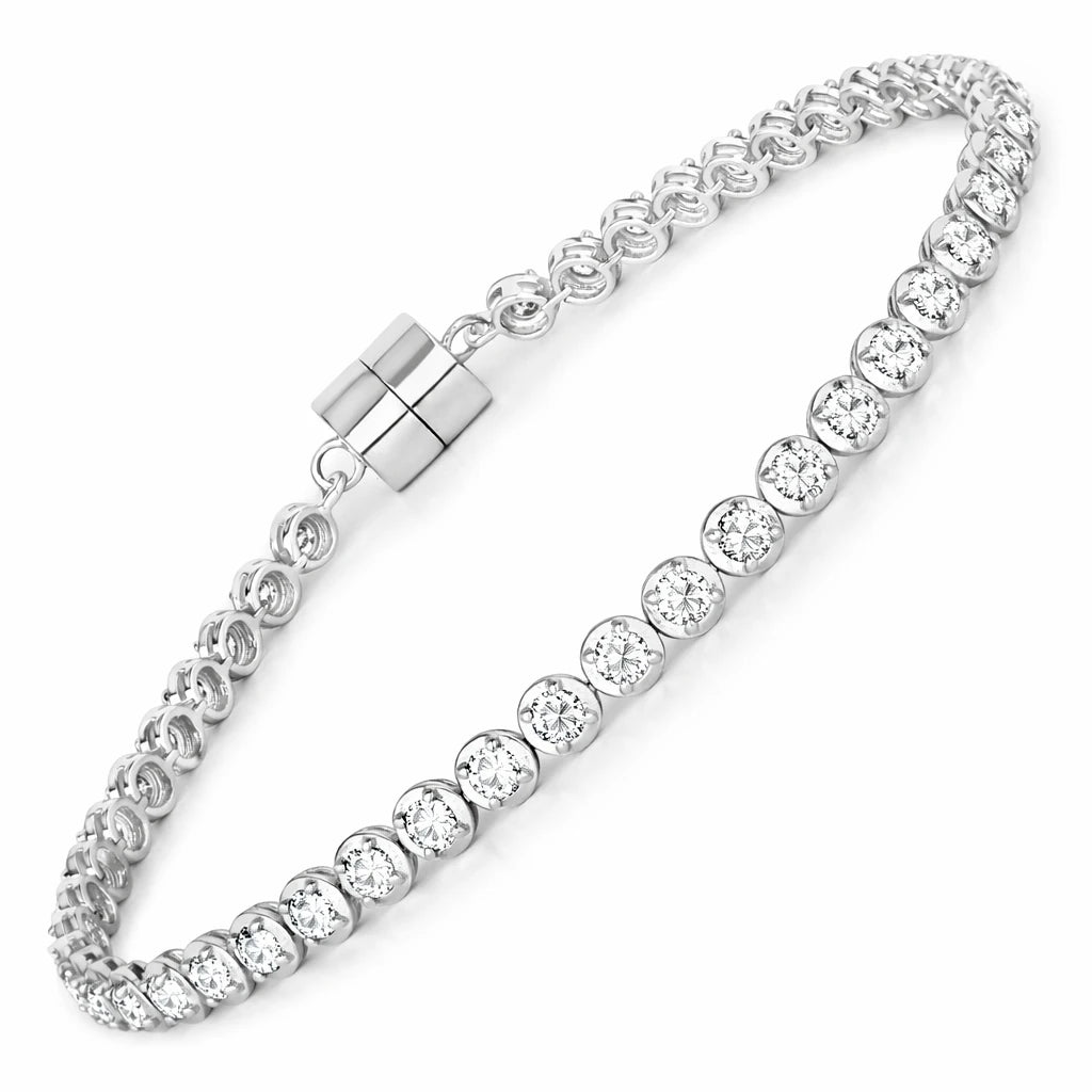 Round Prong Set Magnet Lock Bracelet