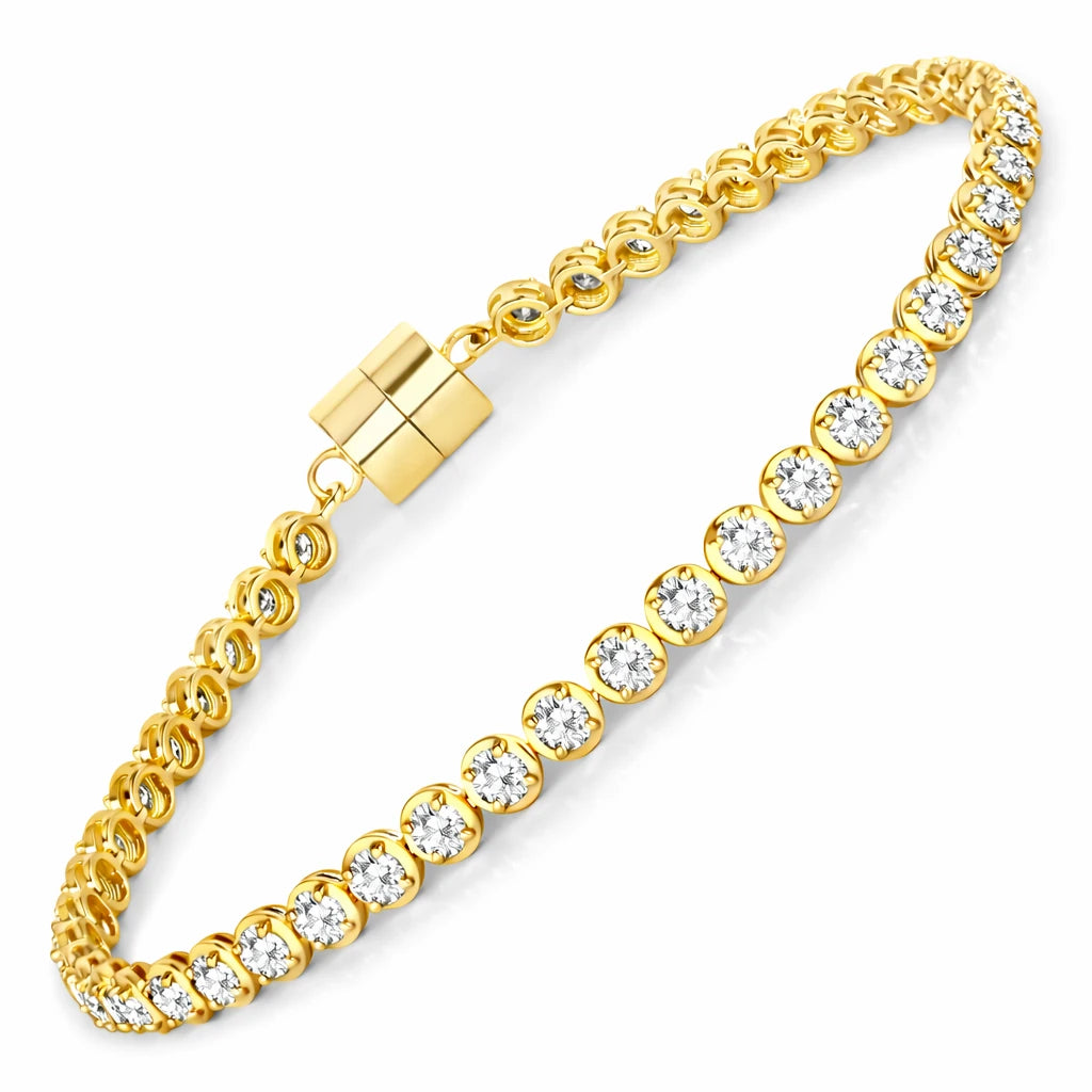 Round Prong Set Magnet Lock Bracelet
