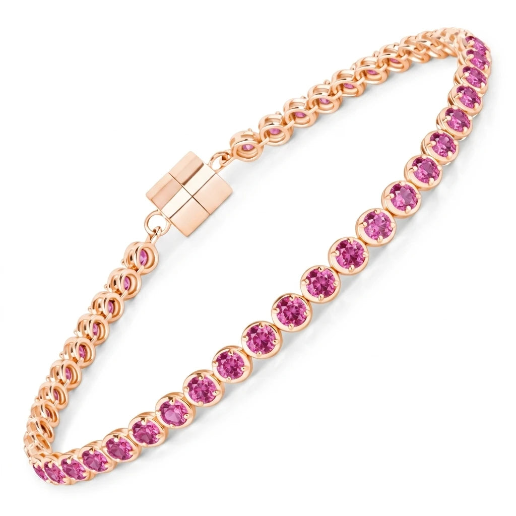Round Prong Set Magnet Lock Bracelet