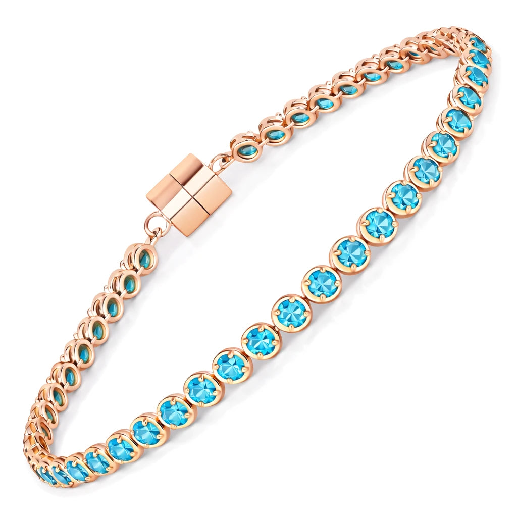 Round Prong Set Magnet Lock Bracelet