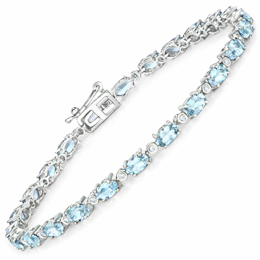Aurelia Oval Diamond Accent Line Bracelet