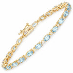 Aurelia Oval Diamond Accent Line Bracelet