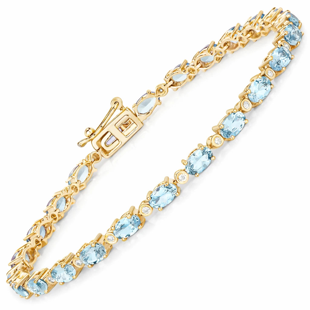 Aurelia Oval Diamond Accent Line Bracelet