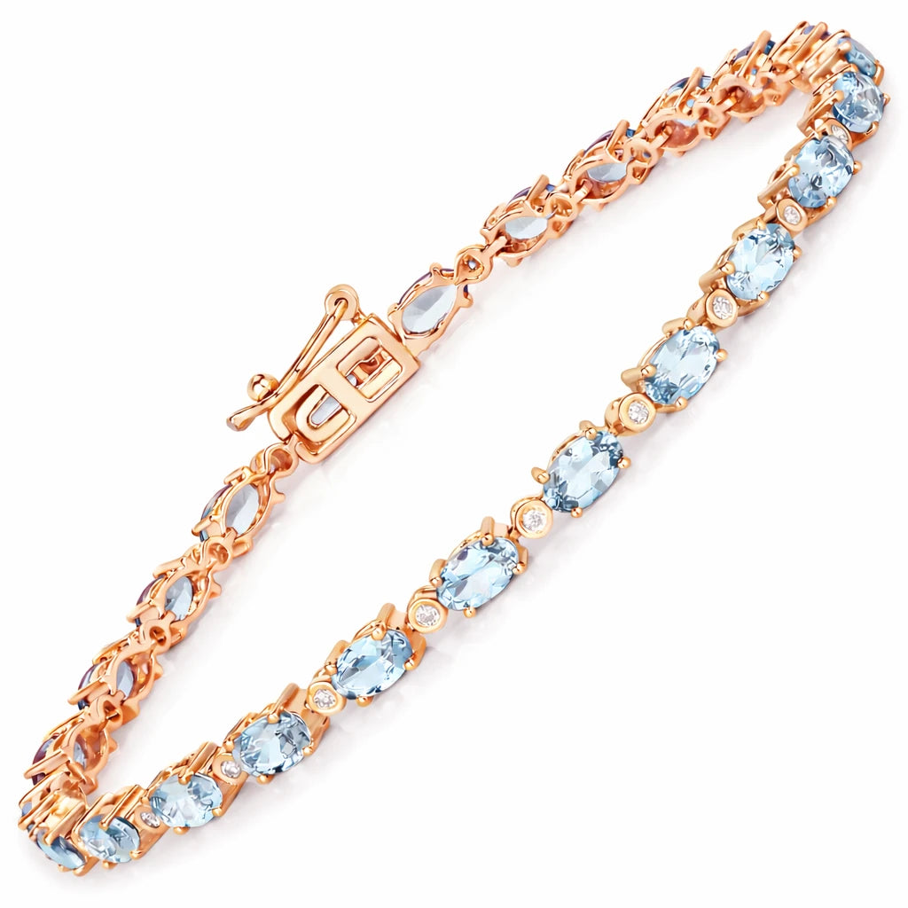 Aurelia Oval Diamond Accent Line Bracelet