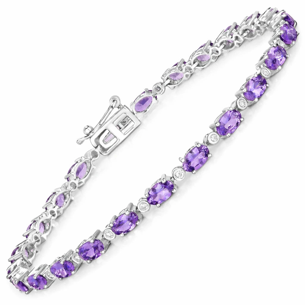Aurelia Oval Diamond Accent Line Bracelet