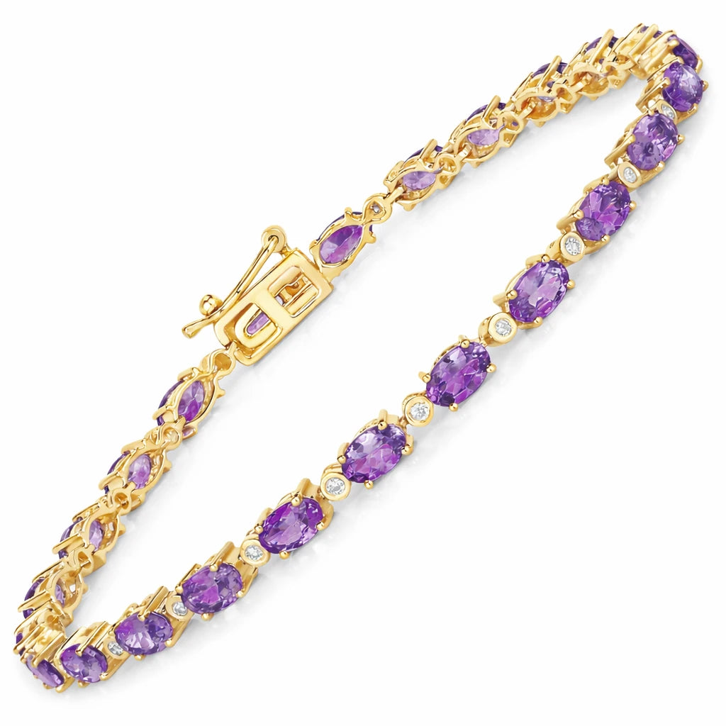 Aurelia Oval Diamond Accent Line Bracelet