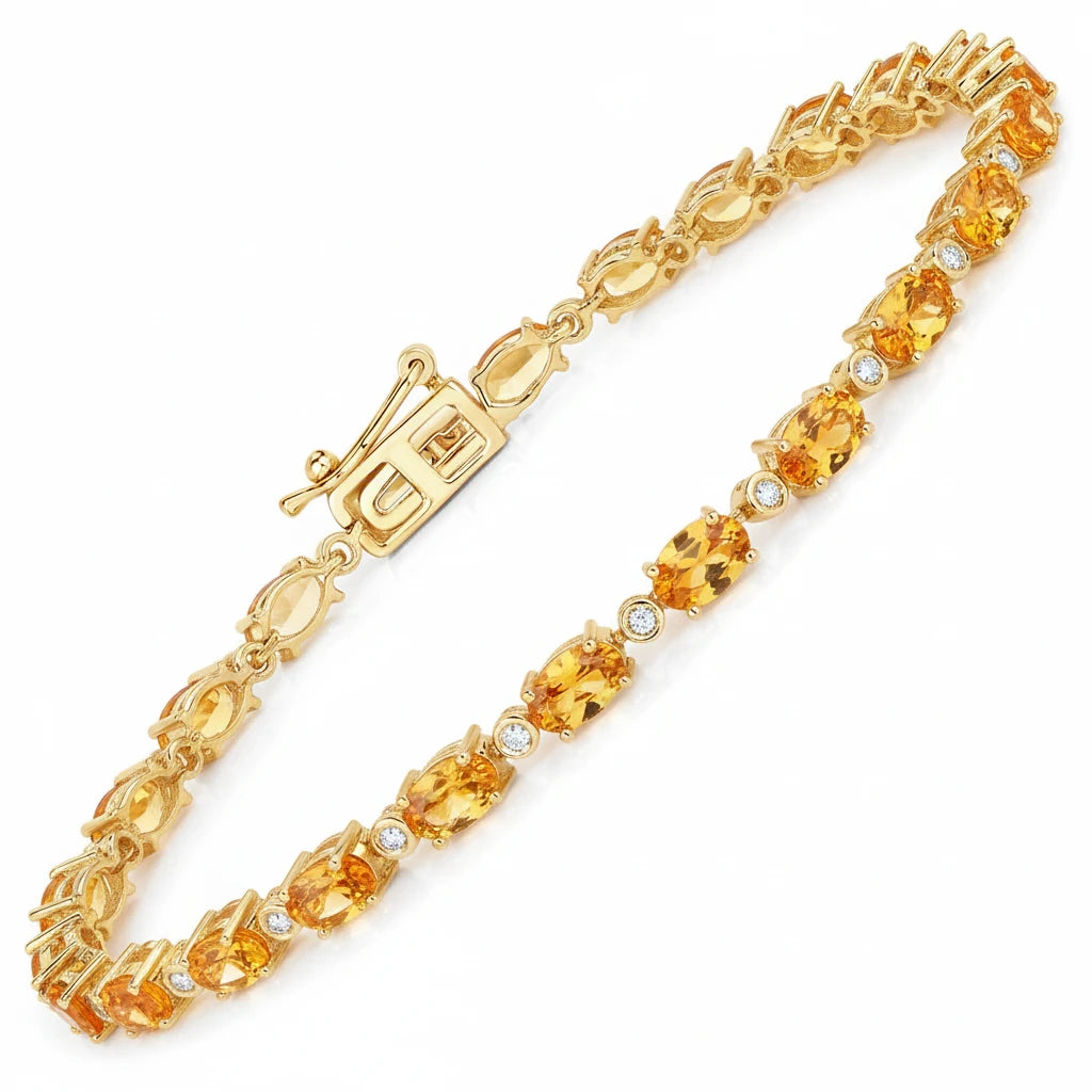 Aurelia Oval Diamond Accent Line Bracelet