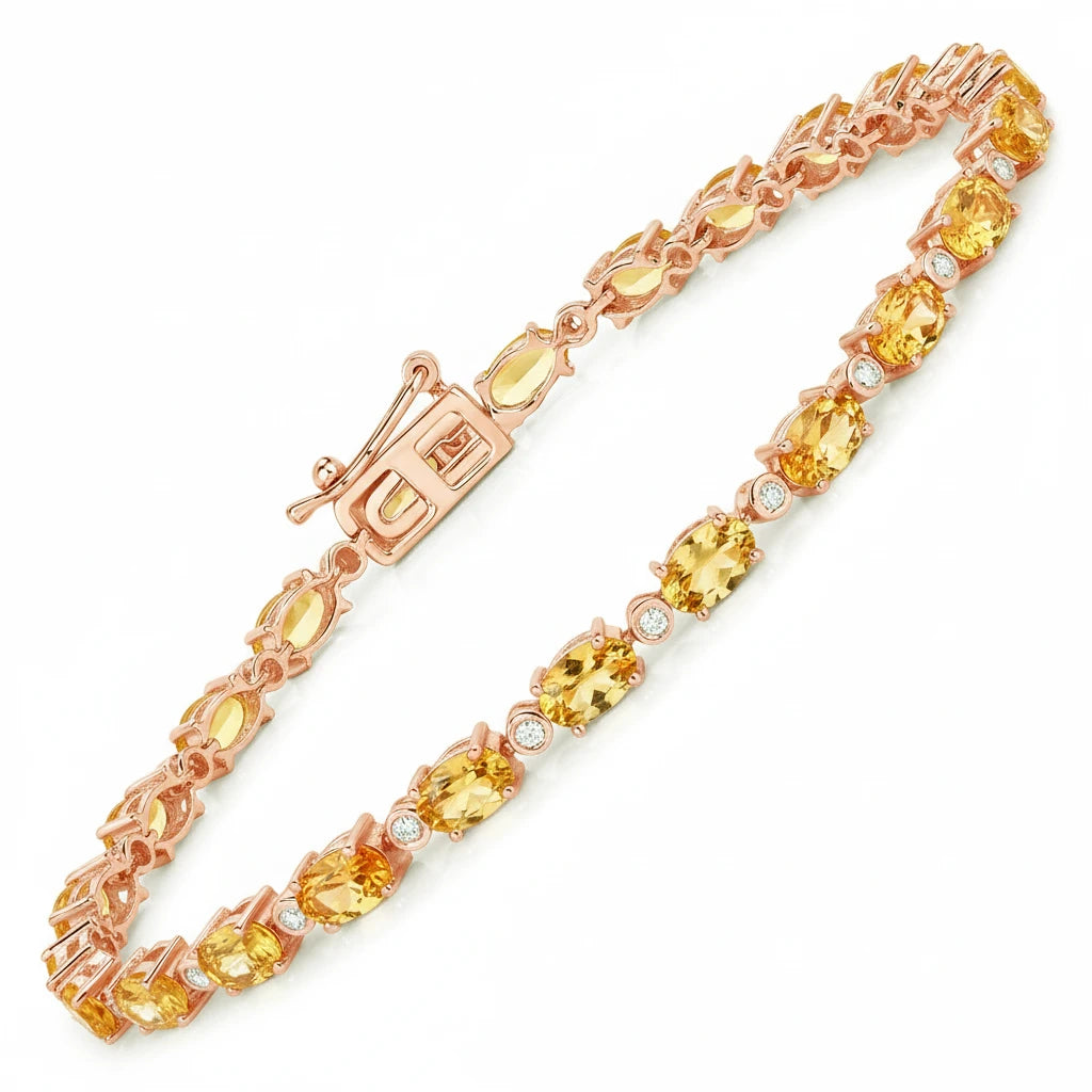 Aurelia Oval Diamond Accent Line Bracelet