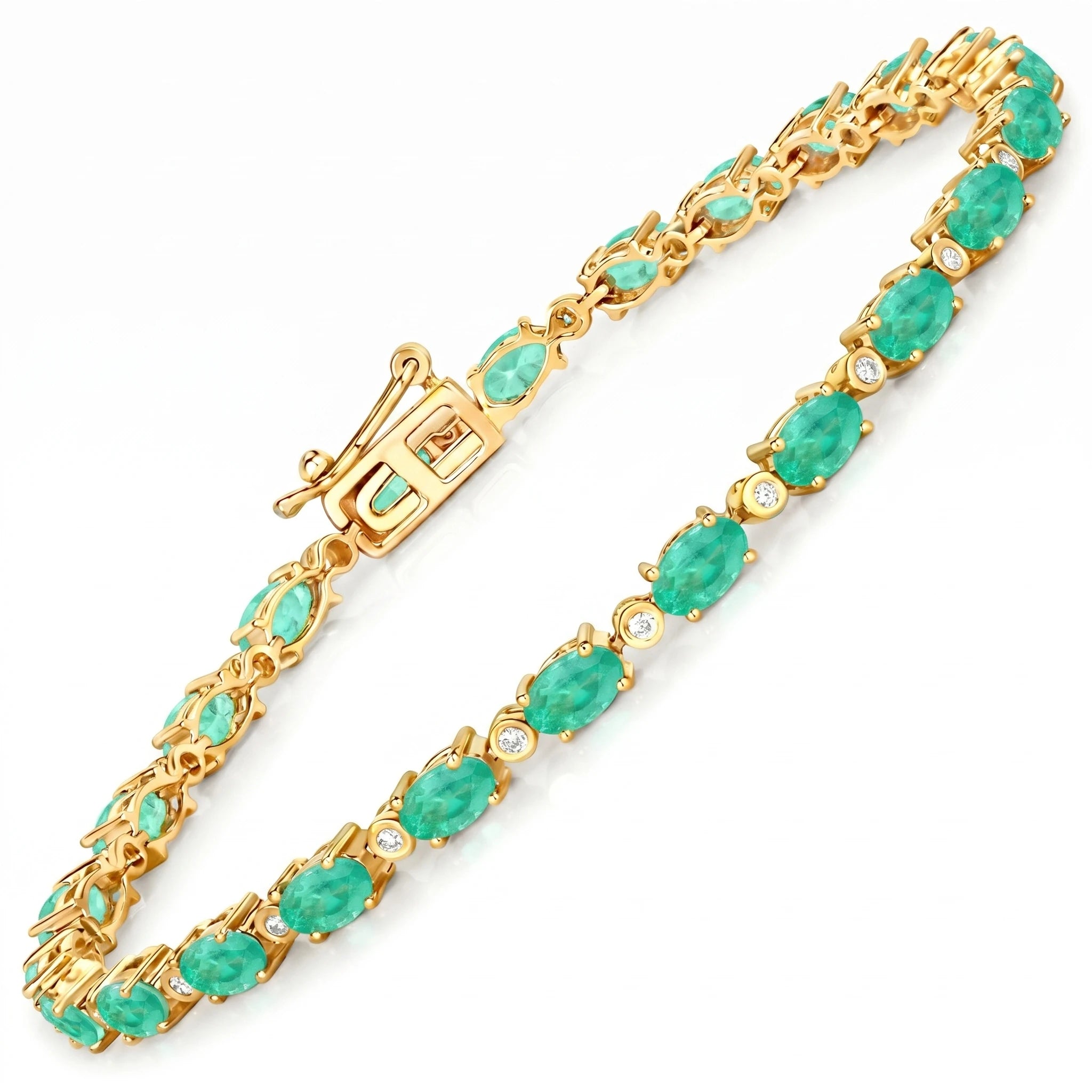 Aurelia Oval Diamond Accent Line Bracelet