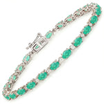 Aurelia Oval Diamond Accent Line Bracelet