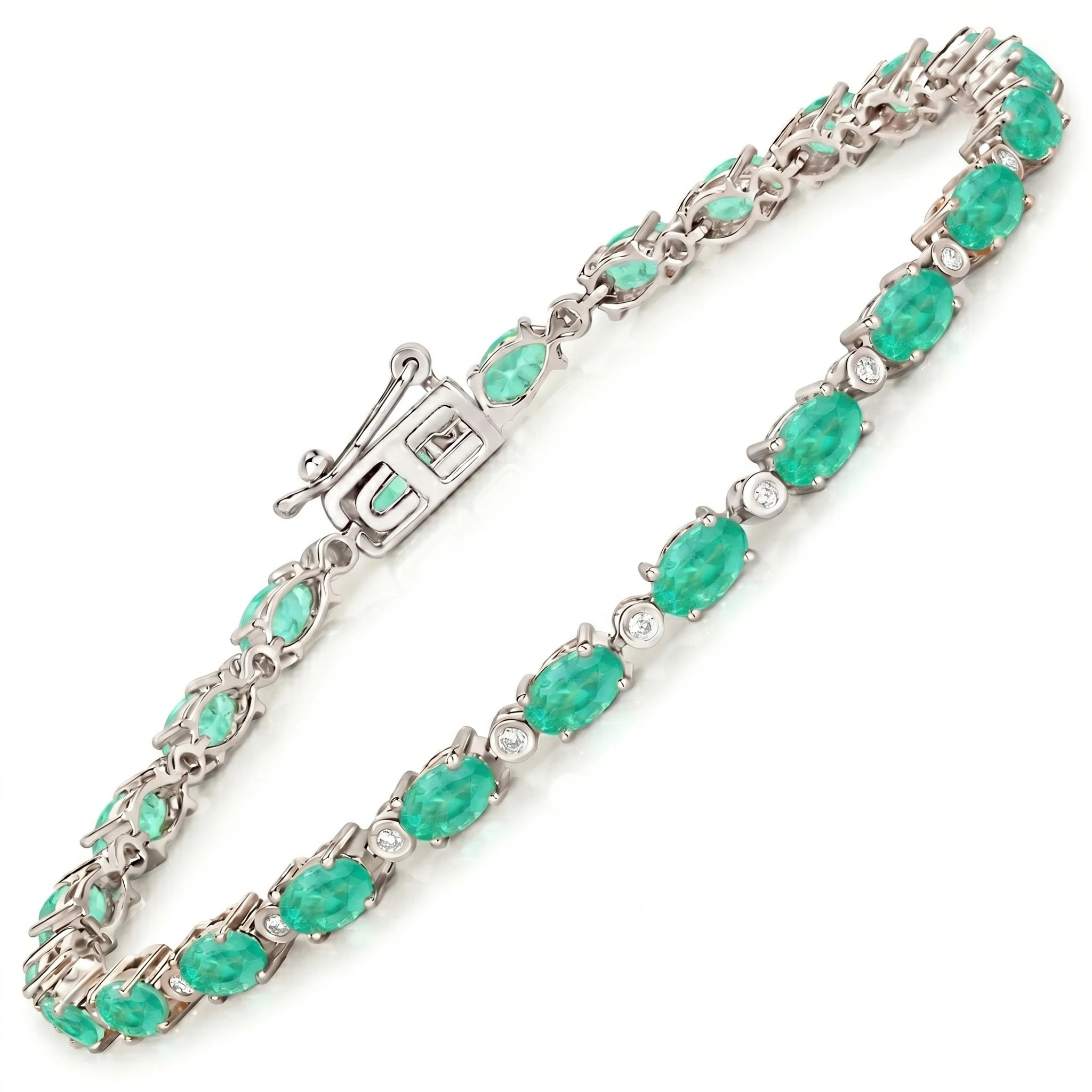 Aurelia Oval Diamond Accent Line Bracelet