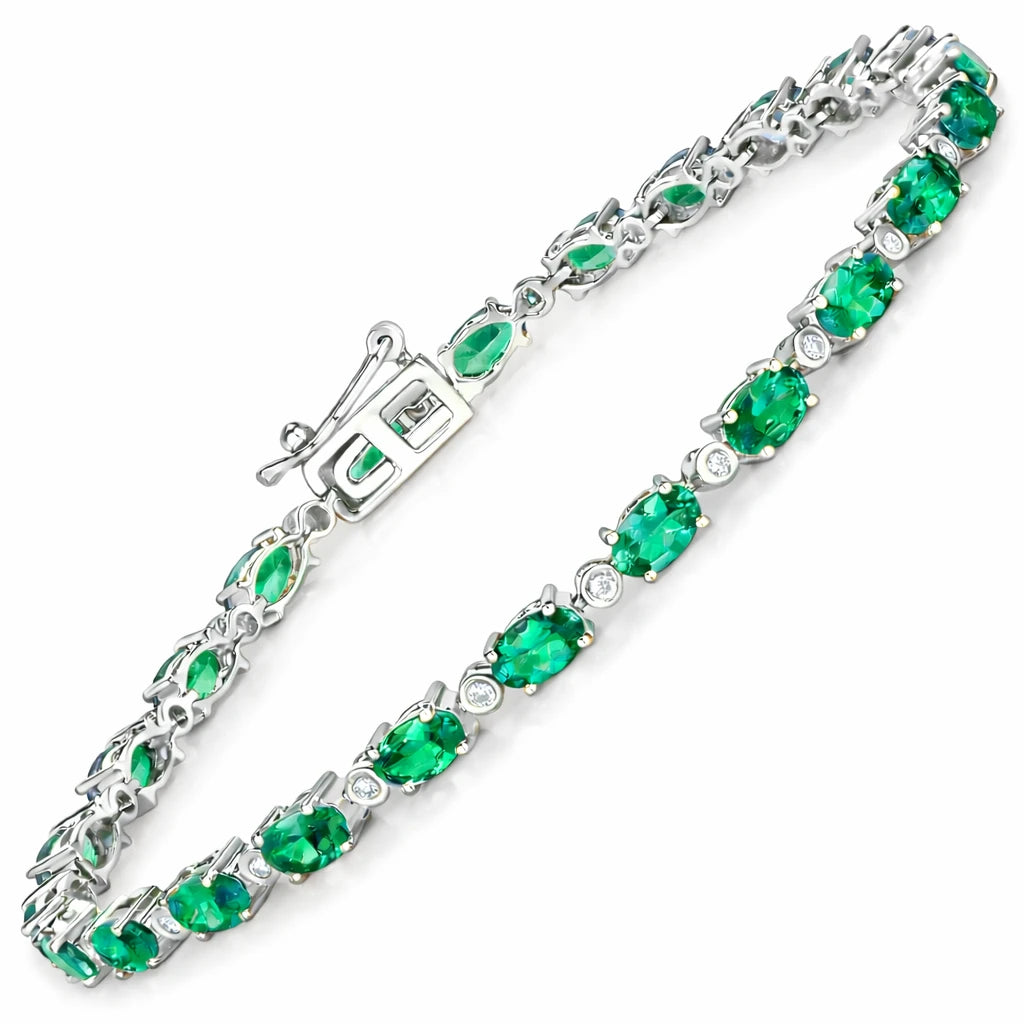 Aurelia Oval Diamond Accent Line Bracelet