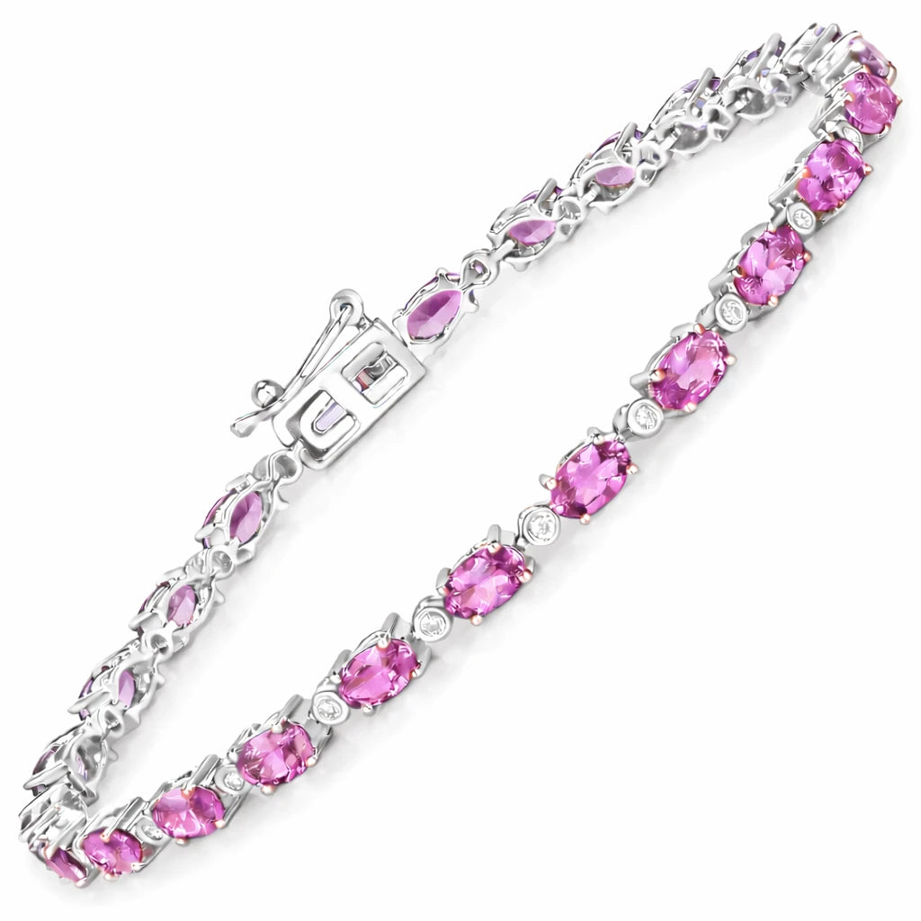 Aurelia Oval Diamond Accent Line Bracelet