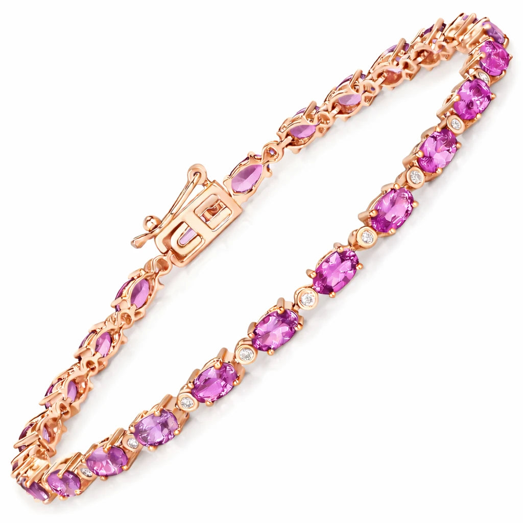 Aurelia Oval Diamond Accent Line Bracelet