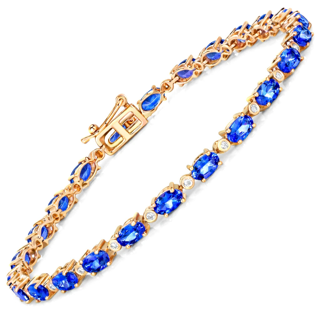 Aurelia Oval Diamond Accent Line Bracelet