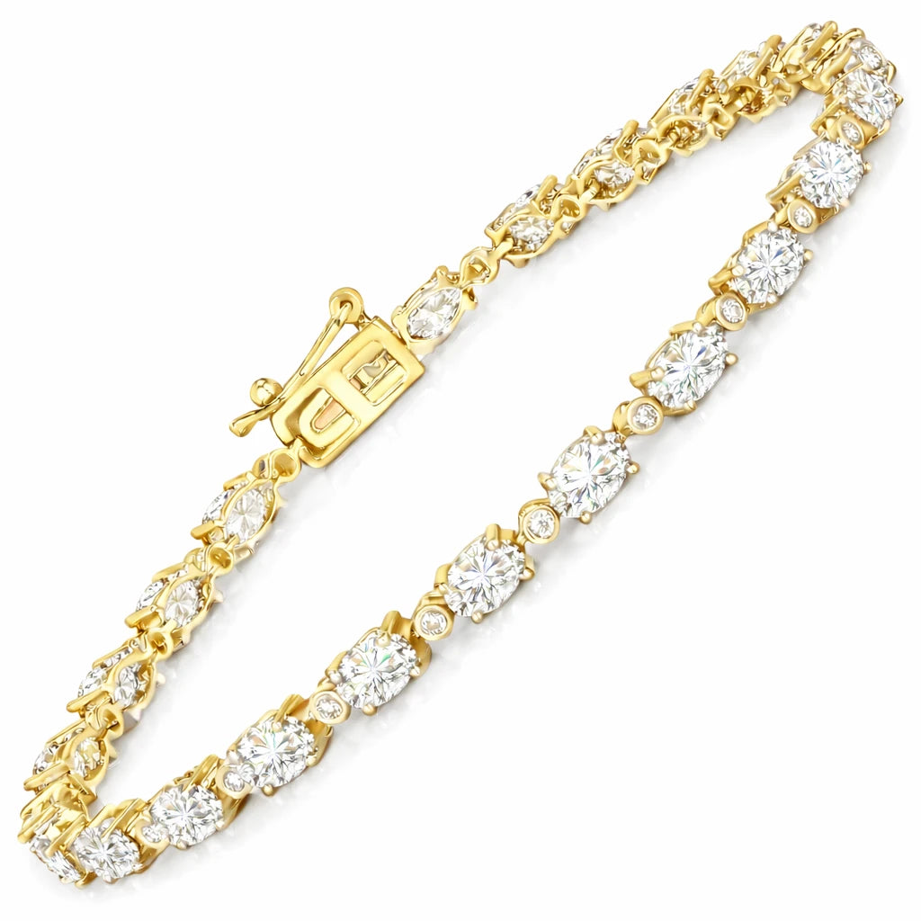 Aurelia Oval Diamond Accent Line Bracelet