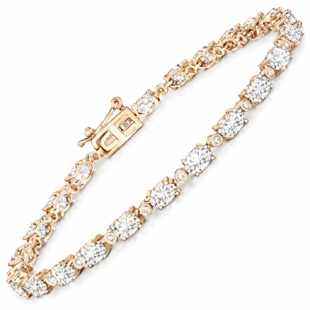 Aurelia Oval Diamond Accent Line Bracelet