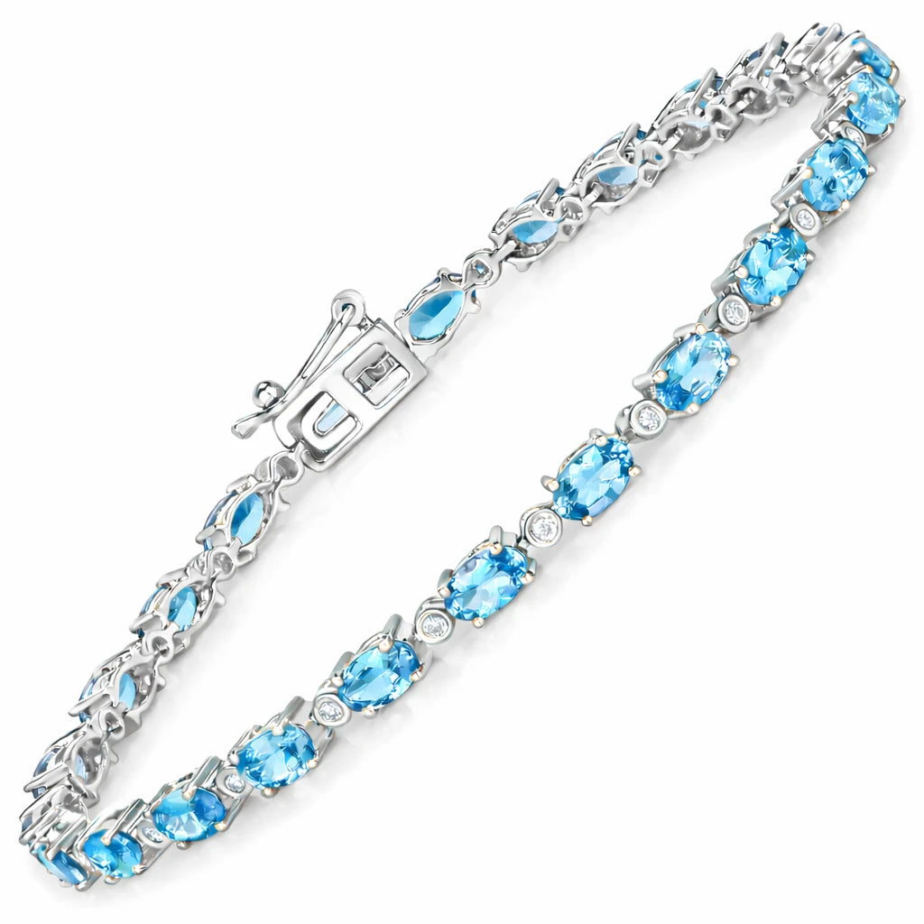 Aurelia Oval Diamond Accent Line Bracelet