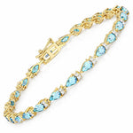 Pear Tennis Bracelet with Diamond Clusters