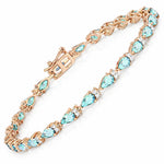 Pear Tennis Bracelet with Diamond Clusters