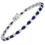 Pear Tennis Bracelet with Diamond Clusters