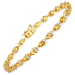 Pear Tennis Bracelet with Diamond Clusters