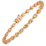 Pear Tennis Bracelet with Diamond Clusters