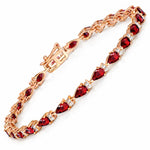 Pear Tennis Bracelet with Diamond Clusters