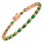 Pear Tennis Bracelet with Diamond Clusters