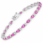 Pear Tennis Bracelet with Diamond Clusters