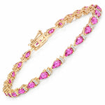 Pear Tennis Bracelet with Diamond Clusters