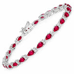 Pear Tennis Bracelet with Diamond Clusters