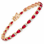 Pear Tennis Bracelet with Diamond Clusters