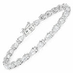 Pear Tennis Bracelet with Diamond Clusters
