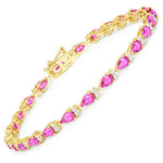 Pear Tennis Bracelet with Diamond Clusters