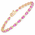 Pear Tennis Bracelet with Diamond Clusters