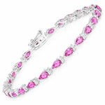 Pear Tennis Bracelet with Diamond Clusters