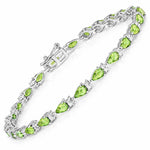 Pear Tennis Bracelet with Diamond Clusters