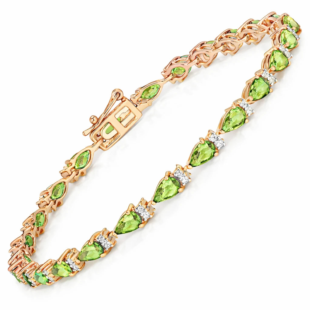 Pear Tennis Bracelet with Diamond Clusters
